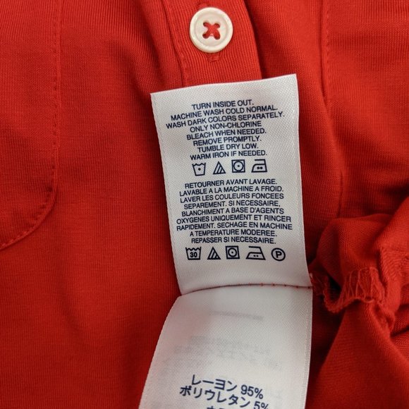 Lands' End Red Button Down Long Sleeve Shirt L - Picture 5 of 6